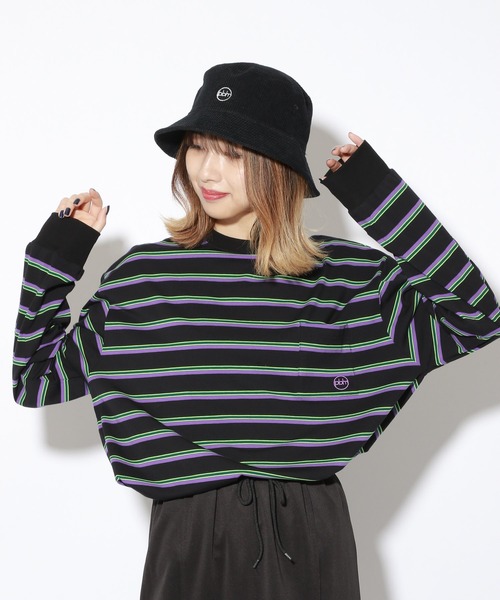 PBLIM(ページボーイリム)の「【PAGEBOYLIM】マルチボーダーロンT(Tシャツ/カットソー・レディース・ホワイト系その他/ブラック系その他・MEDIUM/LARGE)」の1枚目の写真