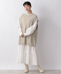 LOWRYS FARM | ニットベストシャツ２Ｐワンピース　959951(ワンピース)