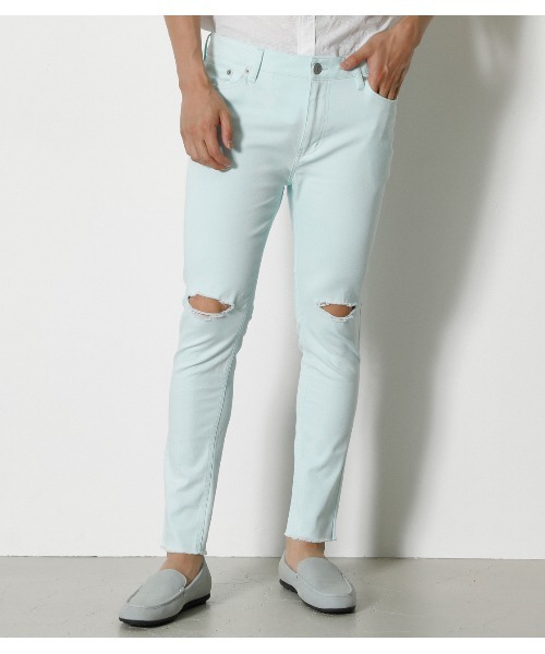 AZUL by moussy(アズールバイマウジー)の「APS CLASH ANKLE SKINNY/APSクラッシュアンクルスキニー(その他パンツ・メンズ・ミント/ブラック/ホワイト・X-LARGE/SMALL/LARGE/MEDIUM)」の9枚目の写真