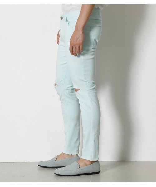 AZUL by moussy(アズールバイマウジー)の「APS CLASH ANKLE SKINNY/APSクラッシュアンクルスキニー(その他パンツ・メンズ・ミント/ブラック/ホワイト・X-LARGE/SMALL/LARGE/MEDIUM)」の5枚目の写真