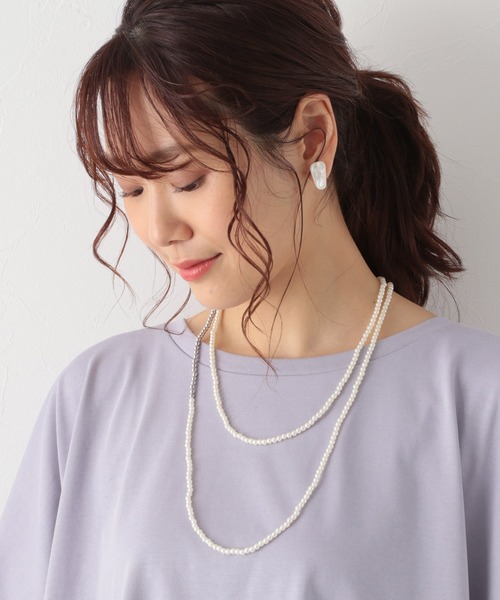 GLOBAL WORK(グローバルワーク)の「ロングパールネックレス【一部店舗限定】/958007(ネックレス・レディース・ライトグレー/その他2・FREE)」の1枚目の写真