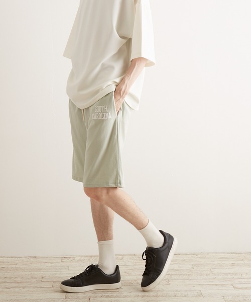 TONE SELECT WEAR（トーンセレクトウェア）の「【TONE BY AS】空紡糸刺繍ハーフパンツ(BL)（その他パンツ・メンズ・ブラック/グレー系その他/ダークグリーン/ミント・MEDIUM/LARGE）」の5枚目の写真