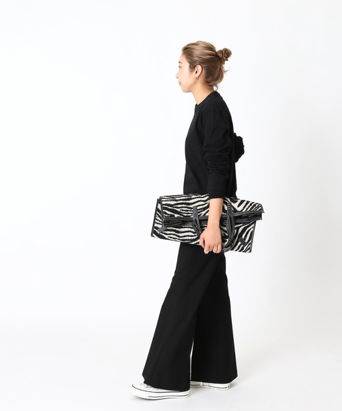 POET MEETS DUBWISE（ポエットミーツダブワイズ）の「POET MEETS DUBWISE A FORK LONG Tシャツ◆（Tシャツ/カットソー・レディース・ホワイト/ブラック・FREE）」の4枚目の写真