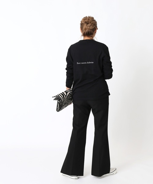 POET MEETS DUBWISE（ポエットミーツダブワイズ）の「POET MEETS DUBWISE A FORK LONG Tシャツ◆（Tシャツ/カットソー・レディース・ホワイト/ブラック・FREE）」の5枚目の写真