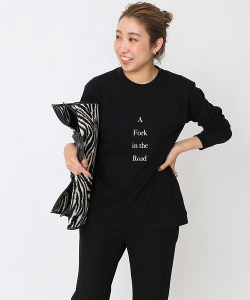POET MEETS DUBWISE（ポエットミーツダブワイズ）の「POET MEETS DUBWISE A FORK LONG Tシャツ◆（Tシャツ/カットソー・レディース・ホワイト/ブラック・FREE）」の6枚目の写真