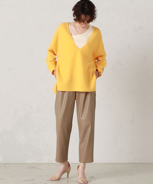 NOLLEY’S（ノーリーズ）の「◇【WEB限定カラーあり】CHESS 深Vプルオーバーニット（ニット/セーター・レディース・ベビーピンク/ベージュ/グリーン/オリーブ/ミント/ブルー/イエロー・38）」の20枚目の写真