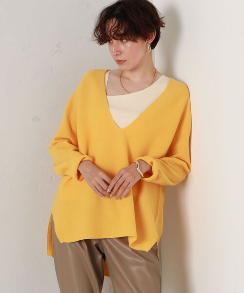 NOLLEY’S（ノーリーズ）の「◇【WEB限定カラーあり】CHESS 深Vプルオーバーニット（ニット/セーター・レディース・ベビーピンク/ベージュ/グリーン/オリーブ/ミント/ブルー/イエロー・38）」の21枚目の写真