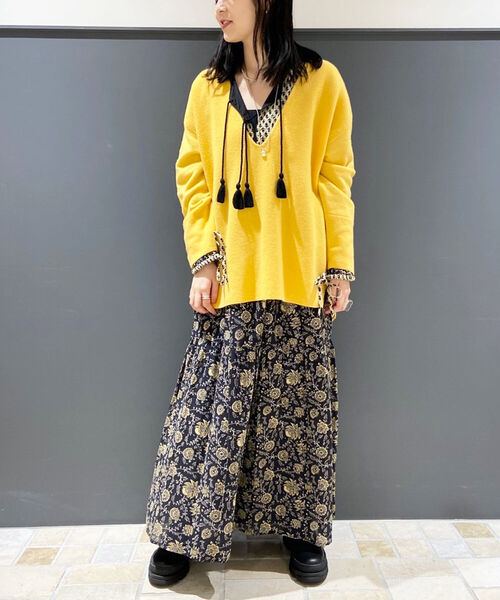 NOLLEY’S（ノーリーズ）の「◇【WEB限定カラーあり】CHESS 深Vプルオーバーニット（ニット/セーター・レディース・ベビーピンク/ベージュ/グリーン/オリーブ/ミント/ブルー/イエロー・38）」の22枚目の写真