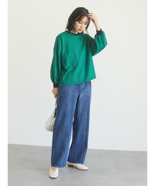 Green　Parks（グリーンパークス）の「バッククロスボーダープルオーバー＊（Tシャツ/カットソー・レディース・ブラウン/グリーン・FREE）」の4枚目の写真