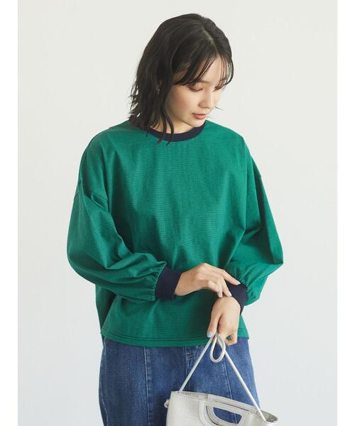 Green　Parks（グリーンパークス）の「バッククロスボーダープルオーバー＊（Tシャツ/カットソー・レディース・ブラウン/グリーン・FREE）」の7枚目の写真