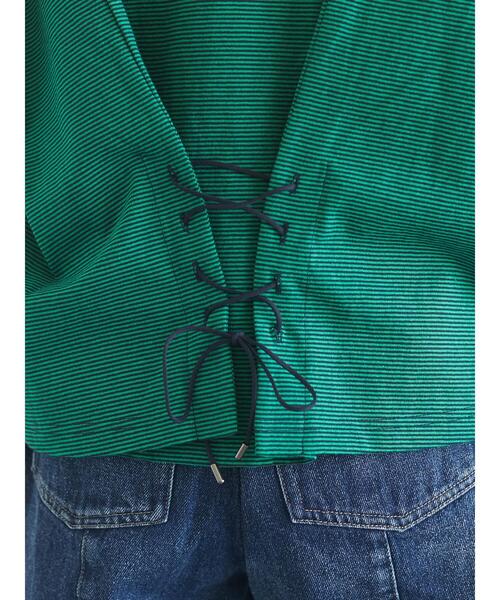 Green　Parks（グリーンパークス）の「バッククロスボーダープルオーバー＊（Tシャツ/カットソー・レディース・ブラウン/グリーン・FREE）」の13枚目の写真