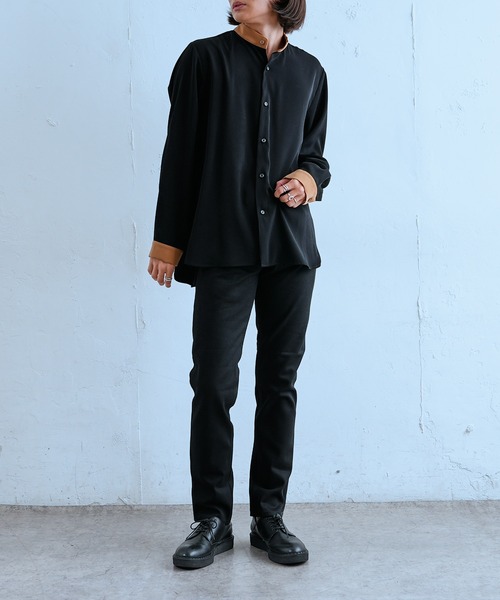 Lui's（ルイス）の「配色スタンドシャツ（シャツ/ブラウス・メンズ・ホワイト/ブラック・MEDIUM/SMALL）」の11枚目の写真