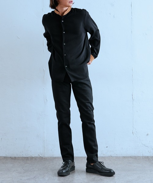 Lui's（ルイス）の「配色スタンドシャツ（シャツ/ブラウス・メンズ・ホワイト/ブラック・MEDIUM/SMALL）」の5枚目の写真