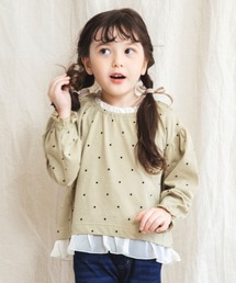 BRANSHES | ドット柄×フリル長袖Tシャツ(Tシャツ/カットソー)