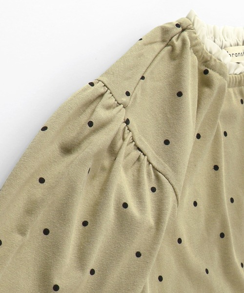 BRANSHES（ブランシェス）の「ドット柄×フリル長袖Tシャツ（Tシャツ/カットソー・キッズ・ピンク/ベージュ・100cm/90cm/130cm/110cm/120cm）」の3枚目の写真