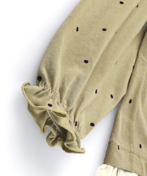 BRANSHES（ブランシェス）の「ドット柄×フリル長袖Tシャツ（Tシャツ/カットソー・キッズ・ピンク/ベージュ・100cm/90cm/130cm/110cm/120cm）」の6枚目の写真