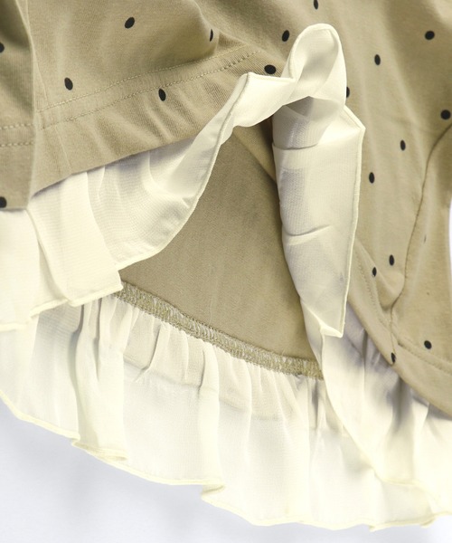 BRANSHES（ブランシェス）の「ドット柄×フリル長袖Tシャツ（Tシャツ/カットソー・キッズ・ピンク/ベージュ・100cm/90cm/130cm/110cm/120cm）」の7枚目の写真