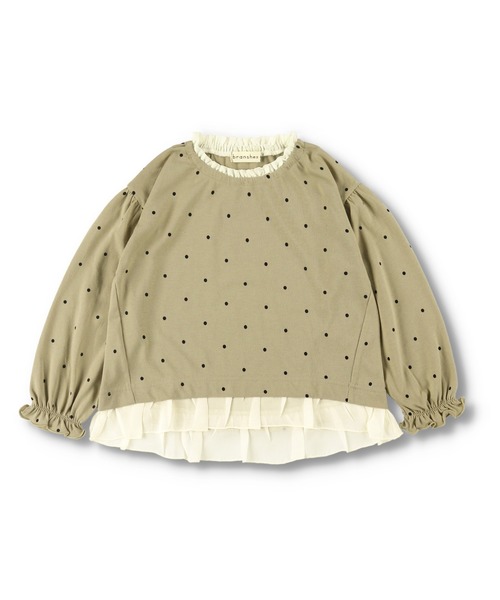 BRANSHES（ブランシェス）の「ドット柄×フリル長袖Tシャツ（Tシャツ/カットソー・キッズ・ピンク/ベージュ・100cm/90cm/130cm/110cm/120cm）」の13枚目の写真