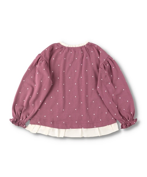 BRANSHES（ブランシェス）の「ドット柄×フリル長袖Tシャツ（Tシャツ/カットソー・キッズ・ピンク/ベージュ・100cm/90cm/130cm/110cm/120cm）」の8枚目の写真