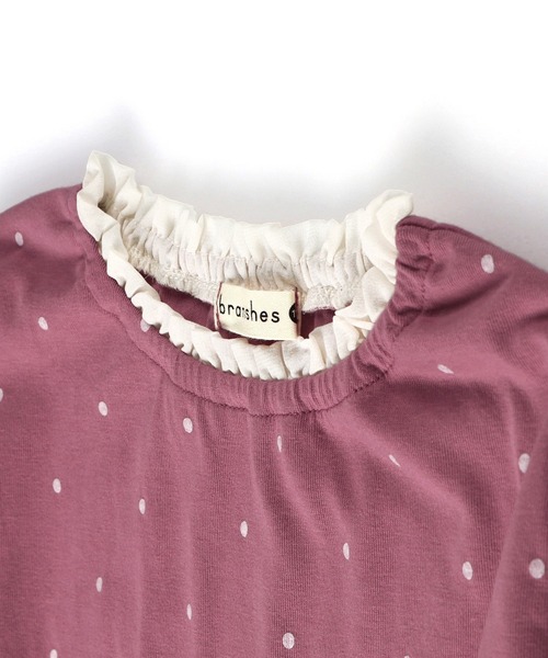 BRANSHES（ブランシェス）の「ドット柄×フリル長袖Tシャツ（Tシャツ/カットソー・キッズ・ピンク/ベージュ・100cm/90cm/130cm/110cm/120cm）」の14枚目の写真