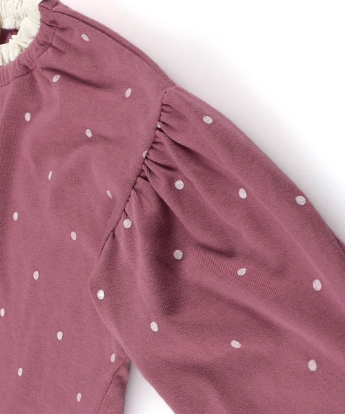 BRANSHES（ブランシェス）の「ドット柄×フリル長袖Tシャツ（Tシャツ/カットソー・キッズ・ピンク/ベージュ・100cm/90cm/130cm/110cm/120cm）」の12枚目の写真
