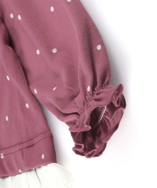 BRANSHES（ブランシェス）の「ドット柄×フリル長袖Tシャツ（Tシャツ/カットソー・キッズ・ピンク/ベージュ・100cm/90cm/130cm/110cm/120cm）」の10枚目の写真