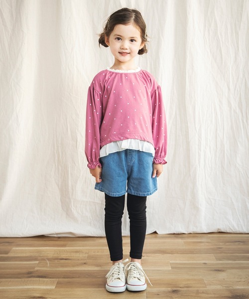 BRANSHES（ブランシェス）の「ドット柄×フリル長袖Tシャツ（Tシャツ/カットソー・キッズ・ピンク/ベージュ・100cm/90cm/130cm/110cm/120cm）」の19枚目の写真