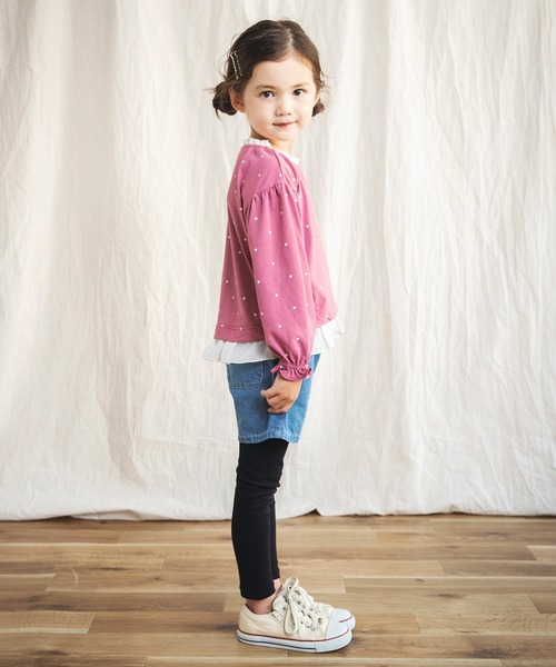 BRANSHES（ブランシェス）の「ドット柄×フリル長袖Tシャツ（Tシャツ/カットソー・キッズ・ピンク/ベージュ・100cm/90cm/130cm/110cm/120cm）」の20枚目の写真