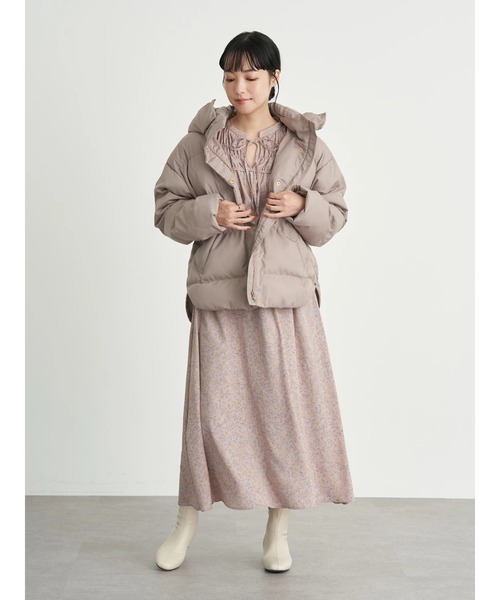 earth music&ecology（アースミュージックアンドエコロジー）の「ecocloud 中綿ブルゾン ＊（ダウンジャケット/コート・レディース・モカ/ブラック・M/L）」の6枚目の写真