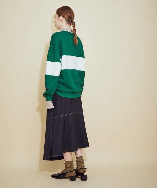 MADEMOISELLE ROPE'(マドモアゼル ロペ)の「<春まで使える>ステッチ加工アシンメトリーマーメイドスカート(スカート・レディース・ブラック/ダークブラウン・36/38)」の17枚目の写真