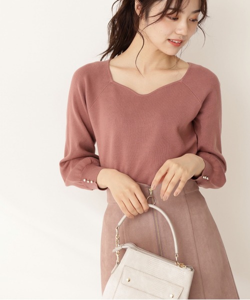 PROPORTION BODY DRESSING（プロポーションボディドレッシング）の「【美人百花11月号 掲載商品】デコルテハートボリュームスリーブ / 1211270005（ニット/セーター・レディース・ベージュ系その他/ブラウン系その他/ブラック/パープル系その他・MEDIUM/SMALL）」の4枚目の写真