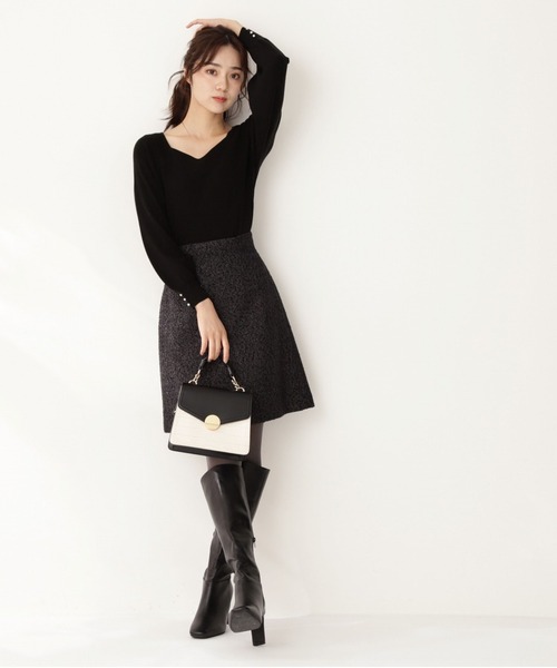 PROPORTION BODY DRESSING（プロポーションボディドレッシング）の「【美人百花11月号 掲載商品】デコルテハートボリュームスリーブ / 1211270005（ニット/セーター・レディース・ベージュ系その他/ブラウン系その他/ブラック/パープル系その他・MEDIUM/SMALL）」の13枚目の写真