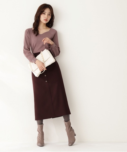 PROPORTION BODY DRESSING（プロポーションボディドレッシング）の「【美人百花11月号 掲載商品】デコルテハートボリュームスリーブ / 1211270005（ニット/セーター・レディース・ベージュ系その他/ブラウン系その他/ブラック/パープル系その他・MEDIUM/SMALL）」の5枚目の写真