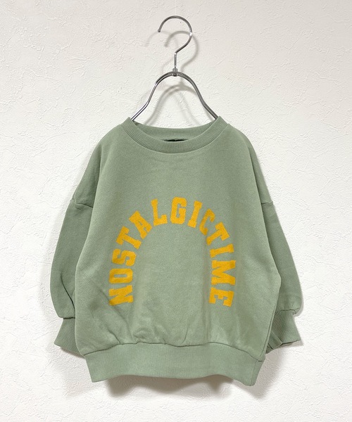 Life Support Products（ライフサポートプロダクツ）の「ボリュームスリーブカレッジプリントスウェット（80～150cm）（スウェット・キッズ・ホワイト/チャコール/ラベンダー/カーキ・80/90/95/100/110/120/130/140/150）」の3枚目の写真