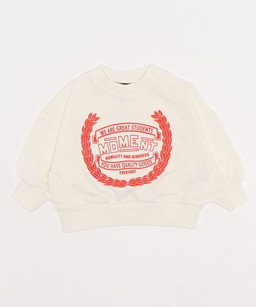 Life Support Products（ライフサポートプロダクツ）の「ボリュームスリーブカレッジプリントスウェット（80～150cm）（スウェット・キッズ・ホワイト/チャコール/ラベンダー/カーキ・80/90/95/100/110/120/130/140/150）」の6枚目の写真