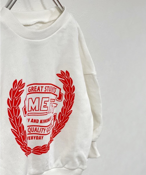 Life Support Products（ライフサポートプロダクツ）の「ボリュームスリーブカレッジプリントスウェット（80～150cm）（スウェット・キッズ・ホワイト/チャコール/ラベンダー/カーキ・80/90/95/100/110/120/130/140/150）」の10枚目の写真