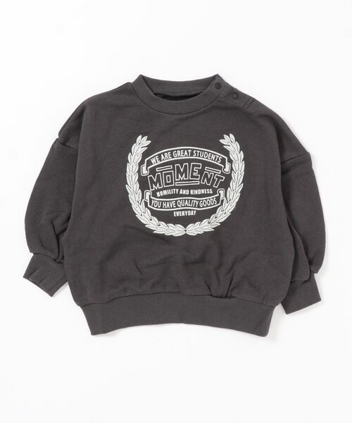 Life Support Products（ライフサポートプロダクツ）の「ボリュームスリーブカレッジプリントスウェット（80～150cm）（スウェット・キッズ・ホワイト/チャコール/ラベンダー/カーキ・80/90/95/100/110/120/130/140/150）」の7枚目の写真