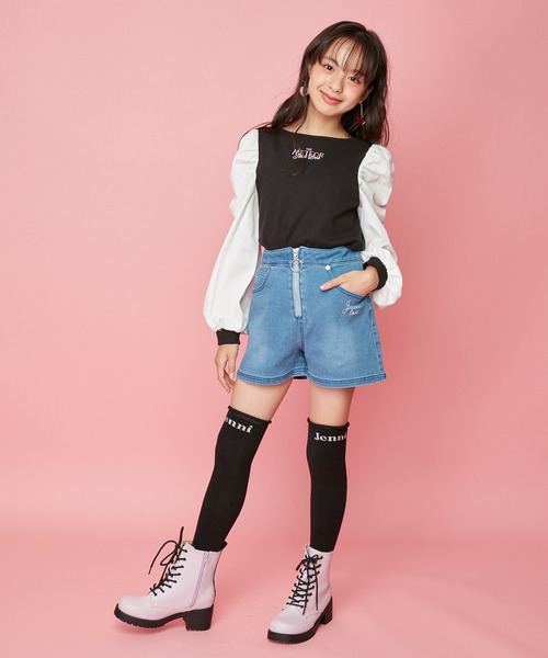 JENNI love（ジェニィラブ）の「ロゴテープレースアップブーツ（ブーツ・キッズ・ブラック/ベージュ/ラベンダー・20cm/21cm/22cm/23cm/24cm）」の16枚目の写真