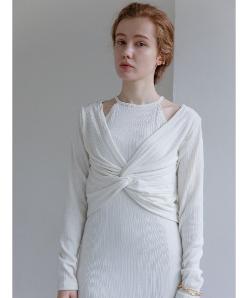 Ayla(アイラ)の「layered 2piece onepiece(ワンピース・レディース・ホワイト/ブラック・FREE)」の1枚目の写真