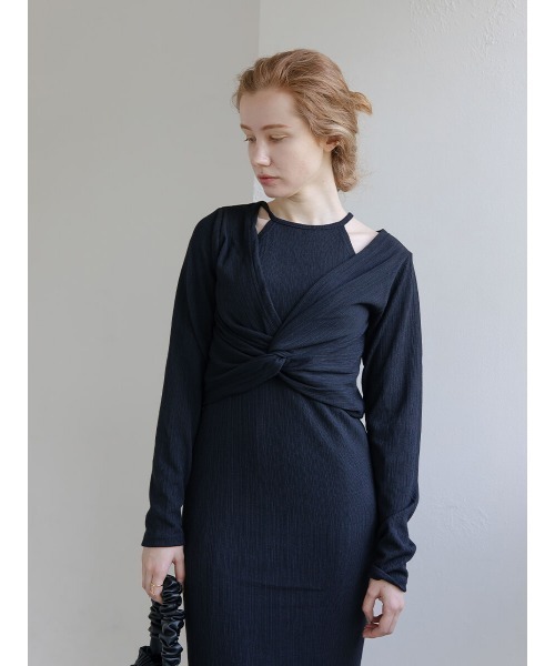 Ayla(アイラ)の「layered 2piece onepiece(ワンピース・レディース・ホワイト/ブラック・FREE)」の2枚目の写真