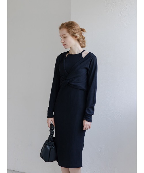 Ayla(アイラ)の「layered 2piece onepiece(ワンピース・レディース・ホワイト/ブラック・FREE)」の3枚目の写真