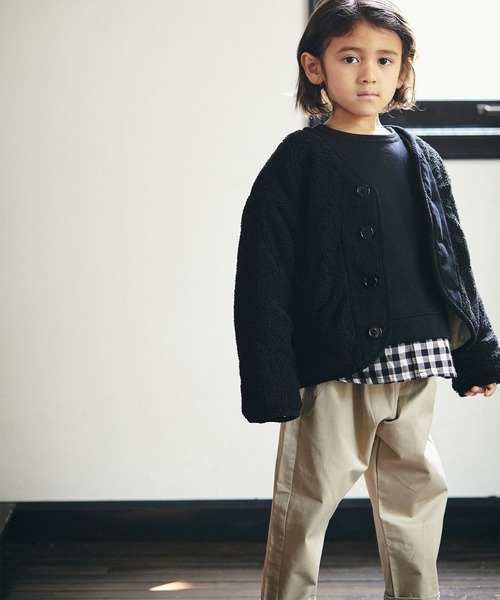 D.fesense（ディーフェセンス）の「リバーシブルボアジャケット（その他アウター・キッズ・ブラック/ピンクベージュ/チャコール・90cm/110cm/100cm/80ｃｍ）」の13枚目の写真