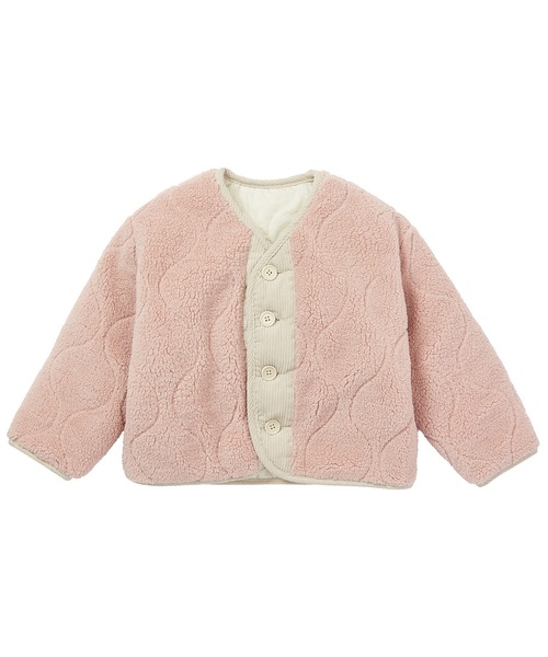 D.fesense（ディーフェセンス）の「リバーシブルボアジャケット（その他アウター・キッズ・ブラック/ピンクベージュ/チャコール・90cm/110cm/100cm/80ｃｍ）」の7枚目の写真