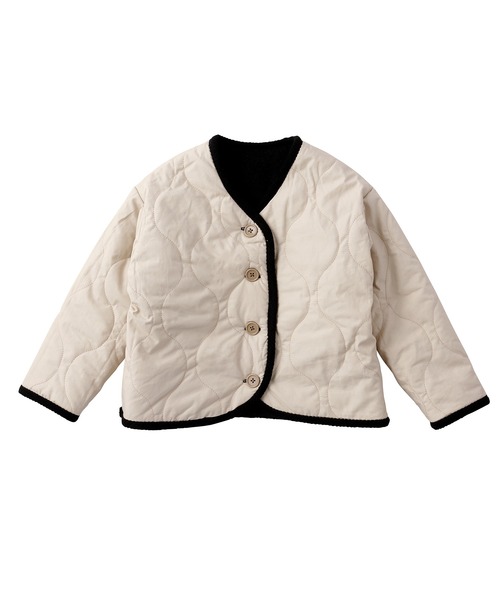 D.fesense（ディーフェセンス）の「リバーシブルボアジャケット（その他アウター・キッズ・ブラック/ピンクベージュ/チャコール・90cm/110cm/100cm/80ｃｍ）」の15枚目の写真