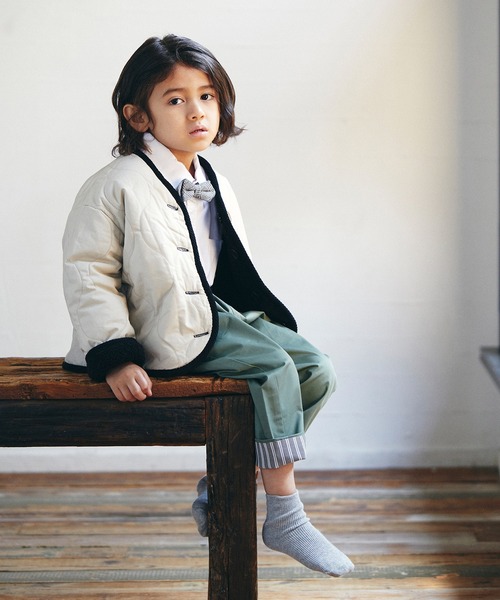 D.fesense（ディーフェセンス）の「リバーシブルボアジャケット（その他アウター・キッズ・ブラック/ピンクベージュ/チャコール・90cm/110cm/100cm/80ｃｍ）」の9枚目の写真