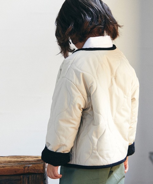 D.fesense（ディーフェセンス）の「リバーシブルボアジャケット（その他アウター・キッズ・ブラック/ピンクベージュ/チャコール・90cm/110cm/100cm/80ｃｍ）」の16枚目の写真