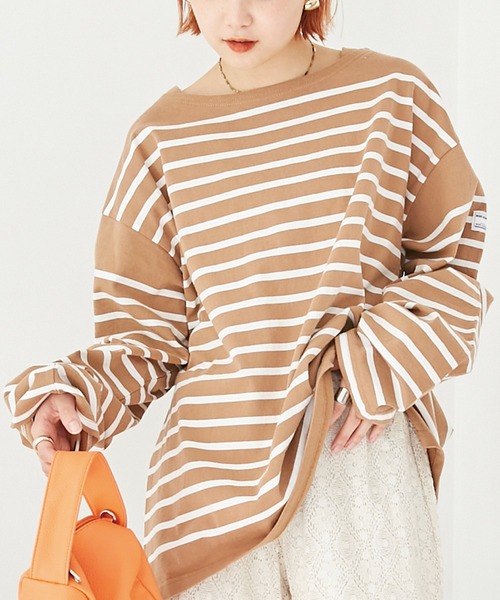 MONT KEMMEL(モンケメル)の「【再入荷】MONT KEMMEL/ボーダーロングスリーブT(Tシャツ/カットソー・レディース・ホワイト/チャコールグレー/ベージュ/ネイビー/ブルー/ブルー系その他/ブラック/オレンジ/ターコイズブルー・40/38/42/36)」の4枚目の写真