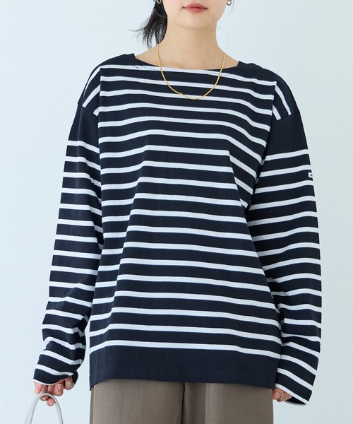 MONT KEMMEL(モンケメル)の「【再入荷】MONT KEMMEL/ボーダーロングスリーブT(Tシャツ/カットソー・レディース・ホワイト/チャコールグレー/ベージュ/ネイビー/ブルー/ブルー系その他/ブラック/オレンジ/ターコイズブルー・40/38/42/36)」の15枚目の写真