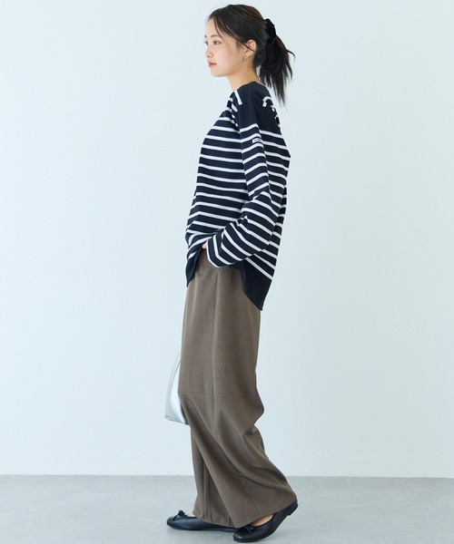 MONT KEMMEL(モンケメル)の「【再入荷】MONT KEMMEL/ボーダーロングスリーブT(Tシャツ/カットソー・レディース・ホワイト/チャコールグレー/ベージュ/ネイビー/ブルー/ブルー系その他/ブラック/オレンジ/ターコイズブルー・40/38/42/36)」の21枚目の写真