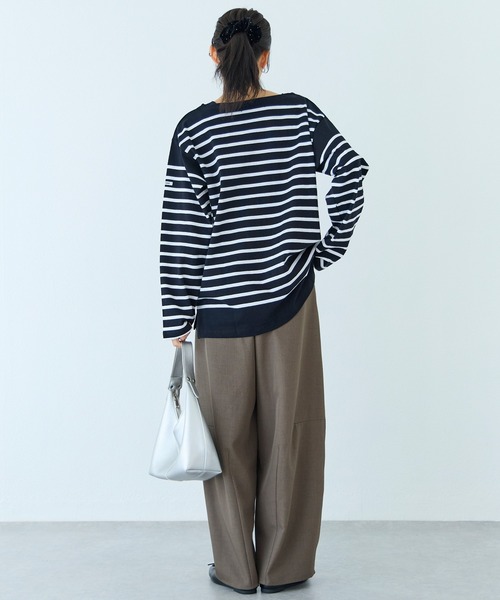 MONT KEMMEL(モンケメル)の「【再入荷】MONT KEMMEL/ボーダーロングスリーブT(Tシャツ/カットソー・レディース・ホワイト/チャコールグレー/ベージュ/ネイビー/ブルー/ブルー系その他/ブラック/オレンジ/ターコイズブルー・40/38/42/36)」の22枚目の写真